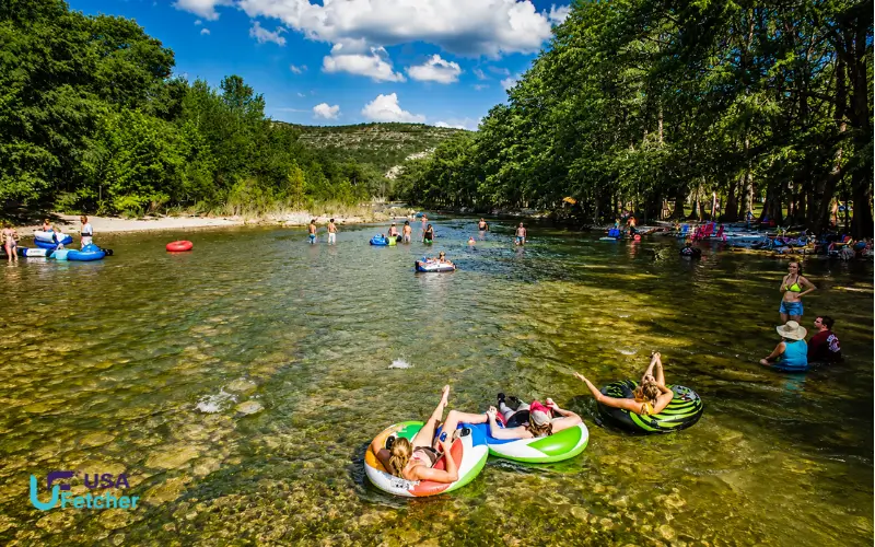 Tubing and kayaking at clear Frio River