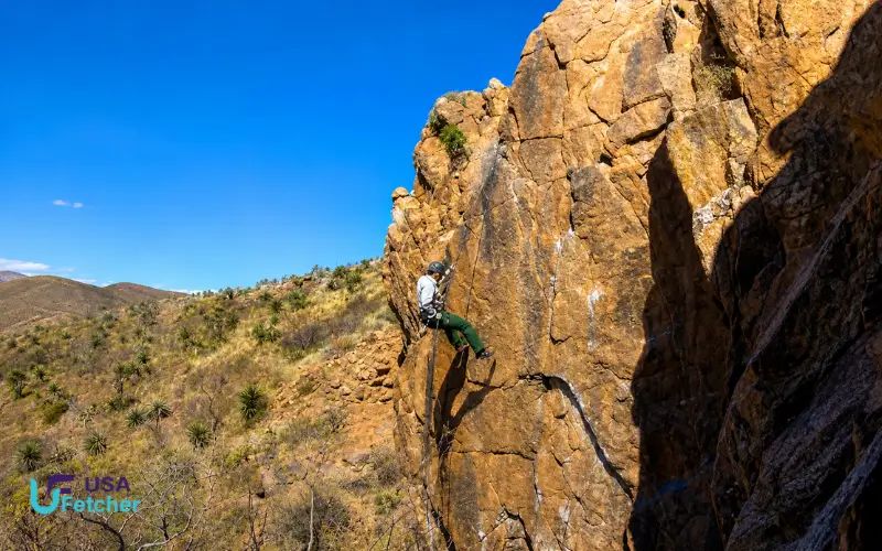 Rock climbing at Franklin Mountains State Park