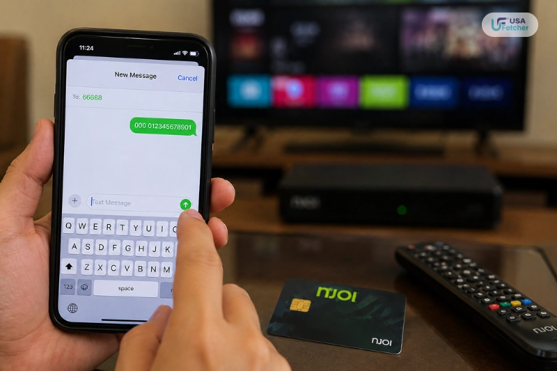 Checking NJOI balance by SMS on a smartphone