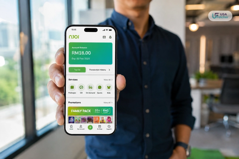 My NJOI app dashboard showing prepaid account balance