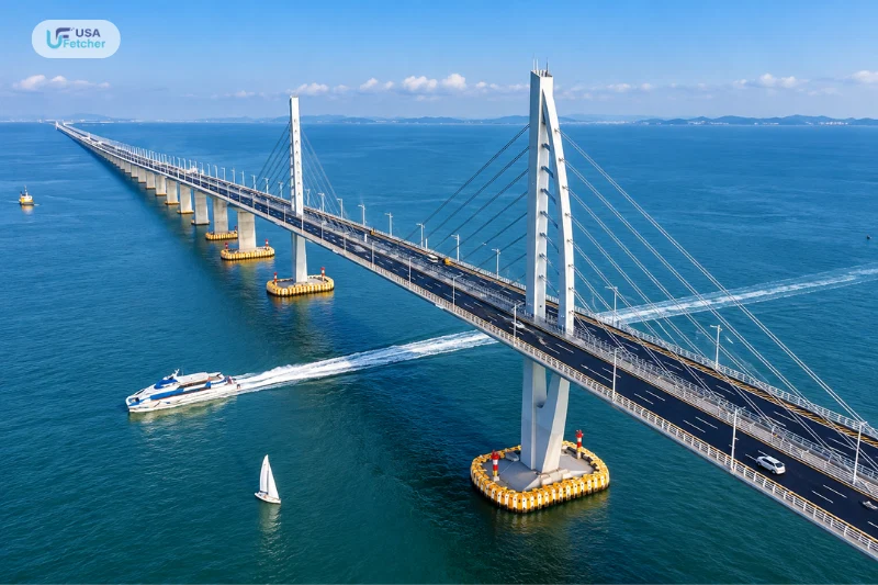 Hong Kong–Zhuhai–Macau Bridge over the sea