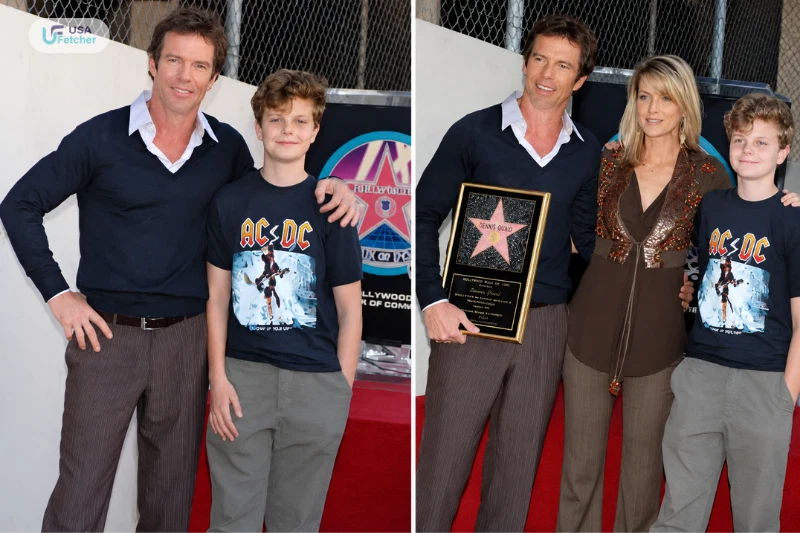 Thomas Boone Quaid with Dennis Quaid and family