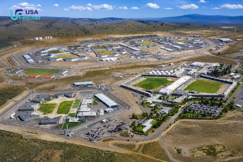 Aerial view of California High Desert State Prison in Susanville, California