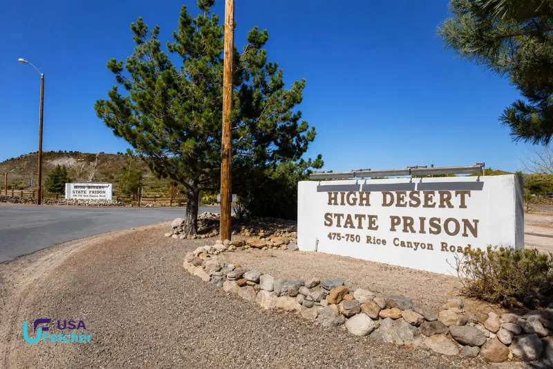 High Desert State Prison entrance sign in Susanville, California