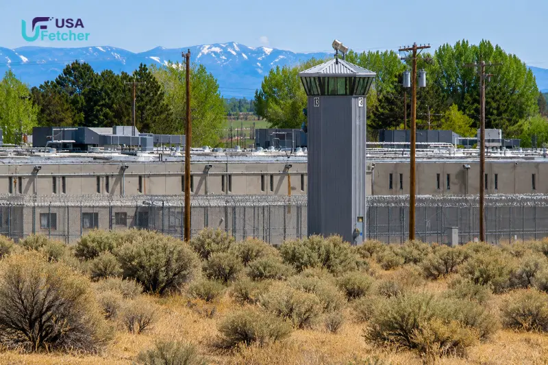 Security tower at California High Desert State Prison in Susanville