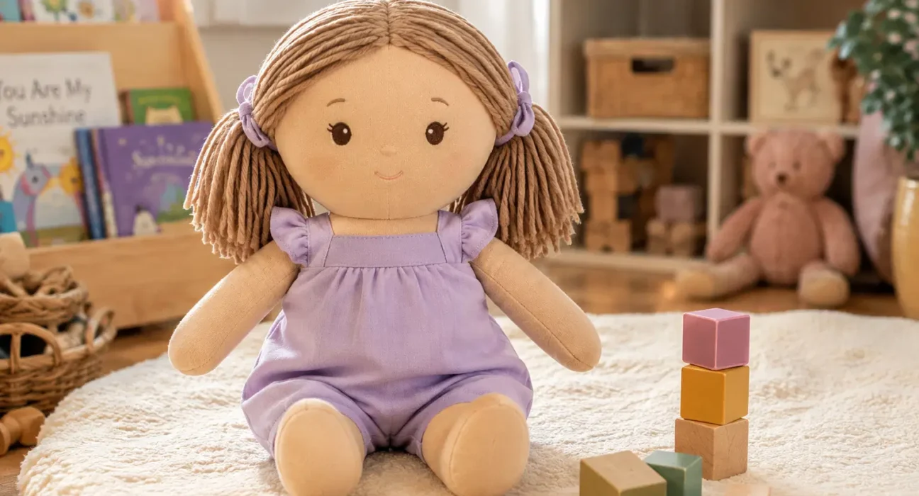 Cosy Lavender Doll Nursery Scene