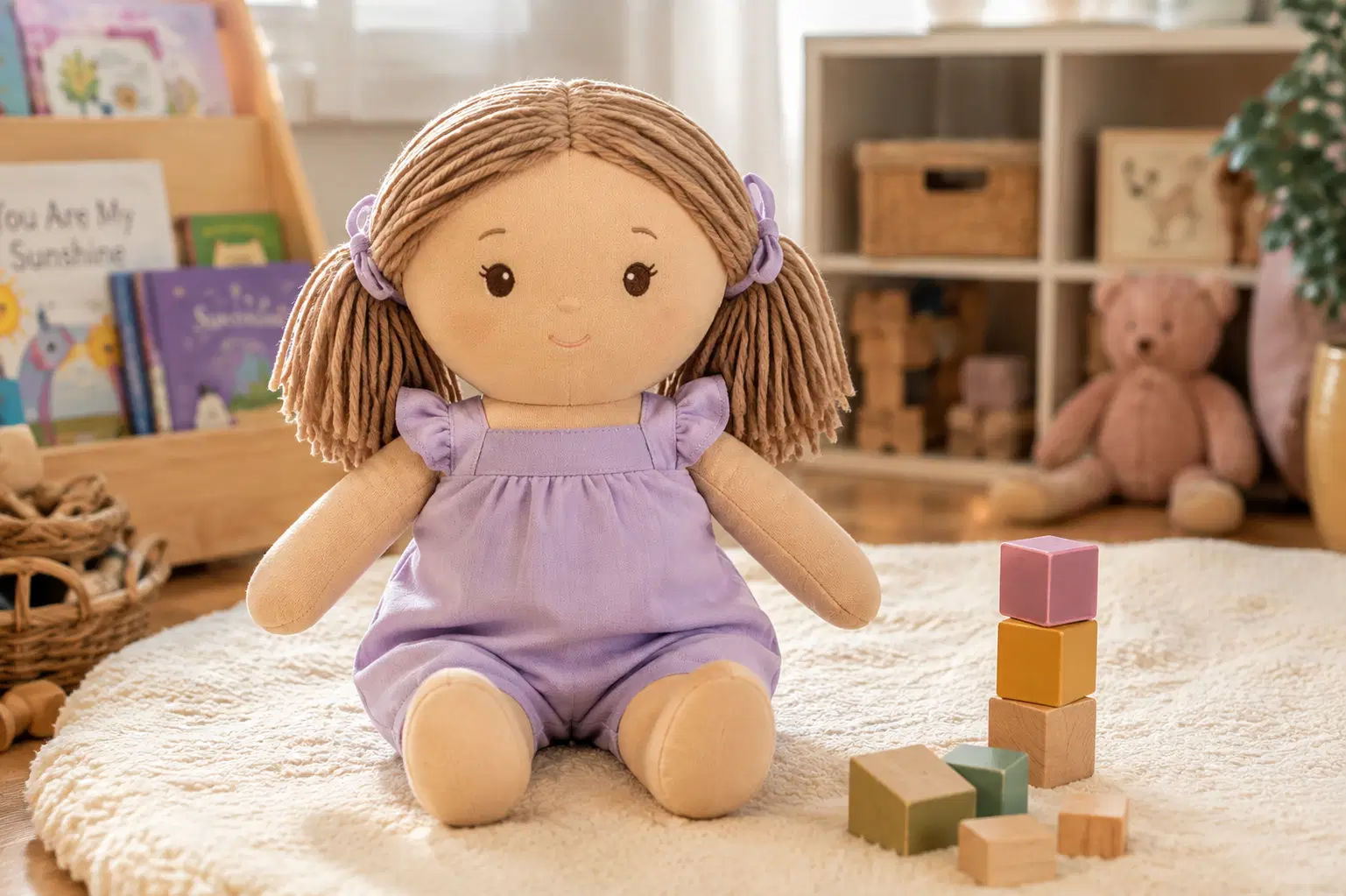 Cosy Lavender Doll Nursery Scene