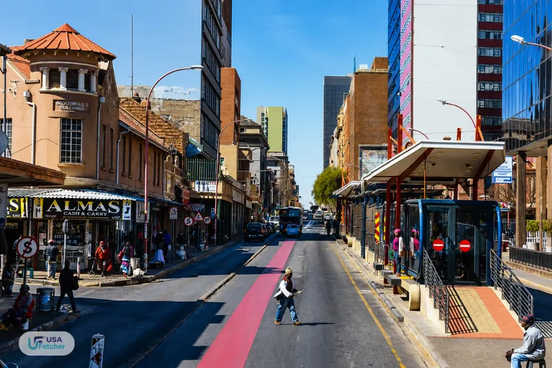 Johannesburg CBD street and bus station